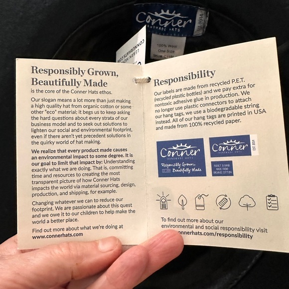 NEW Conner Hats ORGANIC Freedom Boho Beaded Wool Hat - Picture 5 of 7